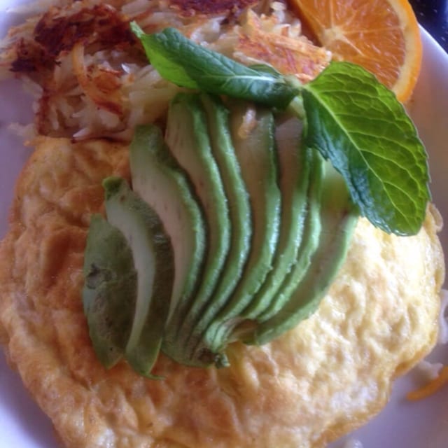 Avocado & Sour Cream Omelette.