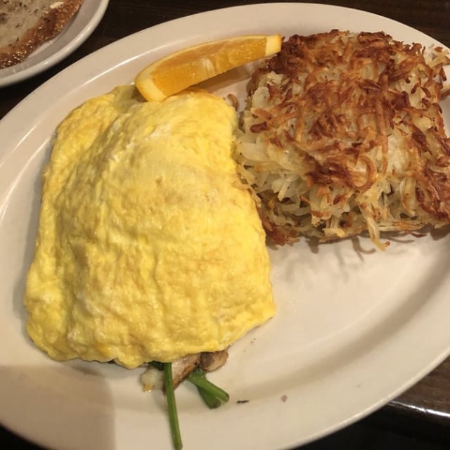 Spinach & Mushroom Omelette.