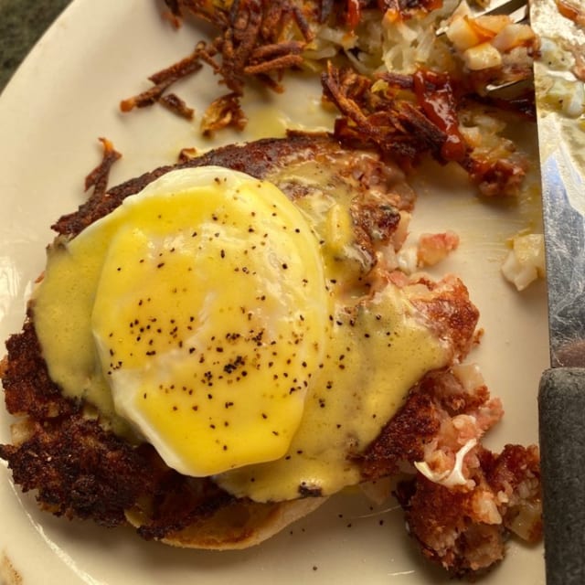 Corned Beef Hash Benedict.